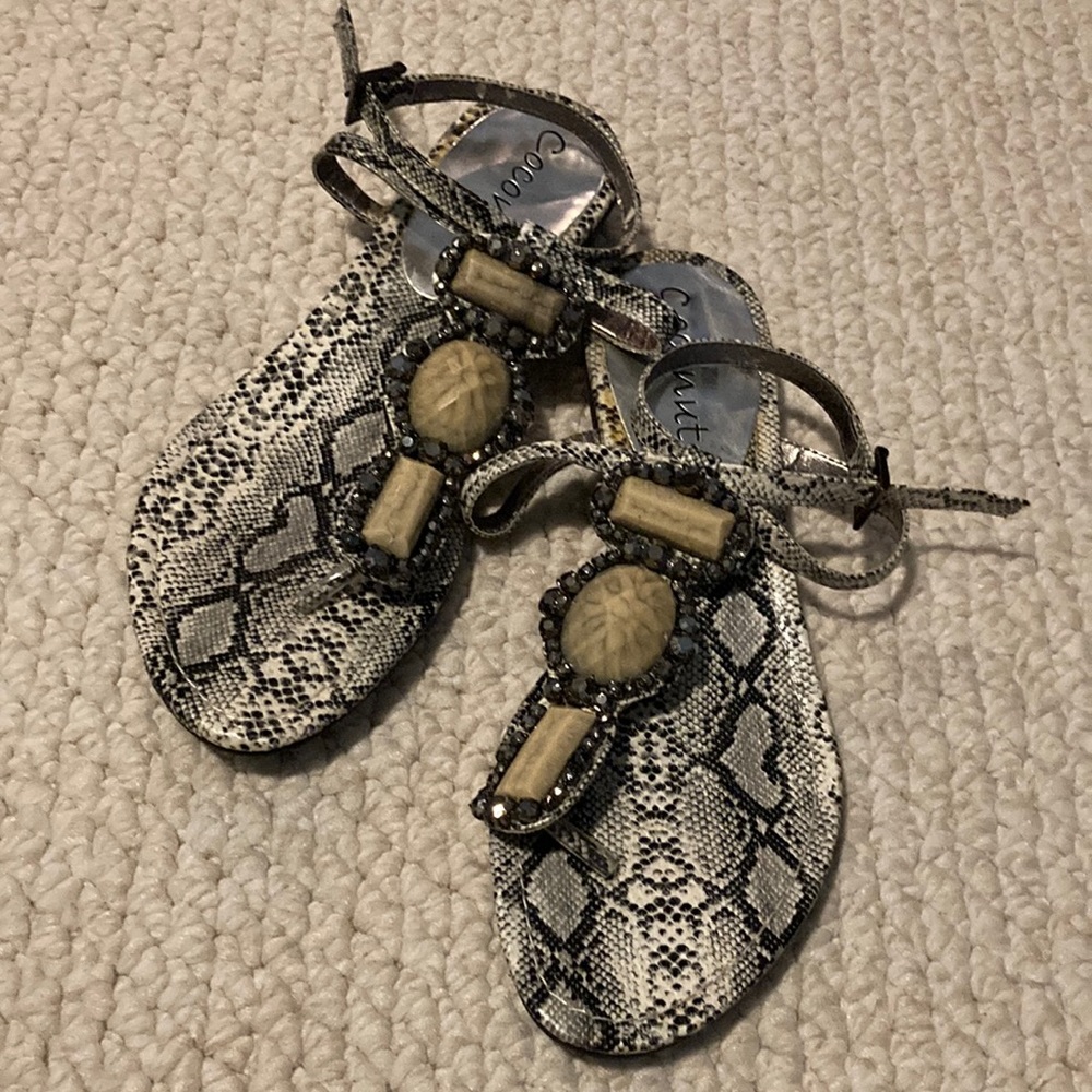 Snake Skin Bedazzled Sandals